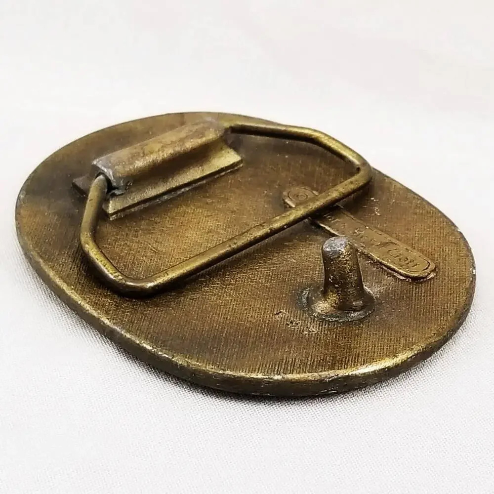 Vintage‎ Indiana Metal Craft Deer Buck Belt Buckle Wildlife Nature Scene